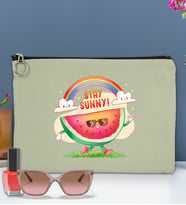 BK Gİft Yaz Temalı-7 Astarlı Portföy Çanta 30x21cm(12 Renk Seçeneği), Baskılı El Çantası, Organizer Çanta (Mint Yeşili)