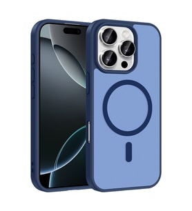 iPhone 16 Pro Kılıf M-safe Şarj Özellikli Babet Kılıf (Mavi)