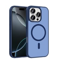 iPhone 16 Pro Kılıf M-safe Şarj Özellikli Babet Kılıf (Mavi)