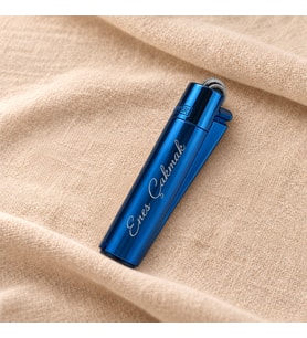 İsme Özel Mavi Metal Clipper Çakmak