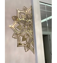 Lotus Aynalı Gold Pleksi Tablo