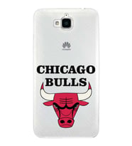 Huawei Y6 Pro Uyumlu Kapak Chicago Bulls Tasarımlı Şeffaf Silikon Kılıf
