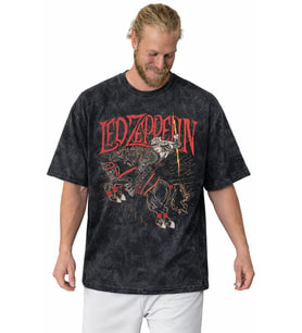 Led Zeppelin Rock Metal Müzik Grubu Baskılı Unisex Oversize Vintage Yıkamalı Tişört