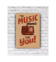Müzik Yazılı Kapı Süsü Uyarı Konsept Dekor Ahşap Tablo (19x28 cm)