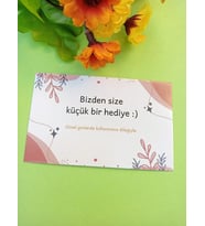 100 Adet Lux Kalın Kuşe Tebrik Kartı - Teşekkür Kartı - Paketleme 8 x 5 cm (M7)