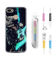 General Mobile GM8 Go GM9 GM20 Pro Plus Kılıf Kablo Koruma Spiral Silikon Dog Guitar 1789