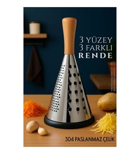 El Rendesi - Konik Tip Ergonomik 3 Taraflı Profesyonel 304 Paslanmaz Çelik 722920