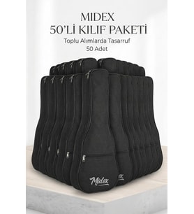 Midex CS-21A-50X Soprano Ukulele Çantası 50'li Paket Kaliteli Siyah Kılıf (50 Adet)