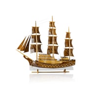 AHŞAP GEMİ MODELİ KALYON VE KORSAN GEMİ MODELİ CEVİZ AĞACINDAN VE YELKENLERİ BÜKÜK GEMİ MODELİ