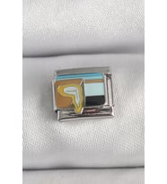 316L Çelik Gümüş Renk Renkli Portre Model Nomination Charm 5886 - SSSSSS4879-8835