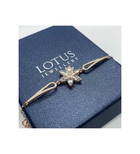 Lotus Çiçeği Gümüş Bileklik 925 Ayar Gümüş Bileklik