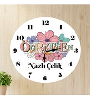İsimli Öğretmen Duvar Saati