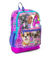 Coral High Dört Bölmeli Pembe Köpek Desenli İlkokul Sırt Çantası - Kız Çocuk