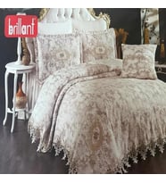 BRİLLANT 43195 BERİKA FRANSIZ DANTELLİ PİKE TAKIMI 4 PRÇ Bej