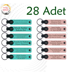 Turkuaz & Yavru Ağzı, 28’li Set, Kişiye Özel Anahtarlık, Sınıfınızla Geçirdiğiniz Yıla Veda Hediyesi