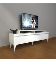 Decoraktiv Ekoflex 4 Mdf Silver Tv Ünitesi Tv Sehpası - Parlak Beyaz