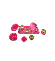 Vardem Puantiyeli Metal Çay Seti 14 Parça (Pembe)