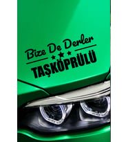 Kastamonu Taşköprü Siyah Araç Sticker  Kastamonu Bize De Derler  Taşköprülü 40x15 cm Oto Sticker
