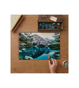 Mavi Göl - Dağ Manzarası Tasarımı 240 parça Ahşap Puzzle Ahşap Kutuda MP05699