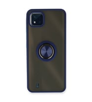 Realme C11 2021 Kılıf Montreal Yüzüklü Kapak - Lacivert