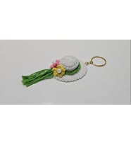 Şapka Beyaz Amigurumi Anahtarlık