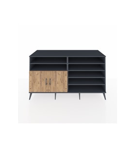 Kronos Konsol 7 Raflı 2 Kapaklı 176x59x99 Antrasit-Çam
