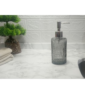 CAM SIVI SABUNLUK,YILDIZ DESENLİ GRİ 300ML 6,8X17,6CM