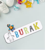 BK Toys Çocuklara Özel İsimli Fotoğraflı Erkek Süper Kahraman Ahşap Eğitici Yapboz Puzzle