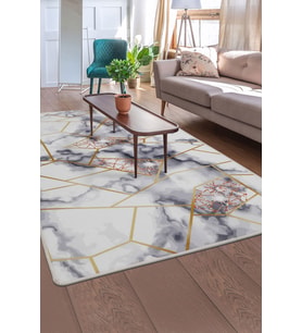 Dijidekor Halı Gold Kristal Yıkanabilir Saçaksız kare Kesme İnce Yolluk Kilim Salon Halısı Modeli