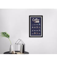 BK Home Coffee Tasarımlı Dekoratif Ahşap Siyah Çerçeveli Tablo-24