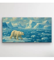 Yalnız Kutup Ayısı Kanvas Tablo 60x120cm