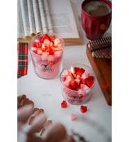 2 Adet Sevgililer Günü Özel Tasarım Kokulu Soya Wax Cam Bardak Kalp Mum Aromaterapi Hediyelik (Pembe)