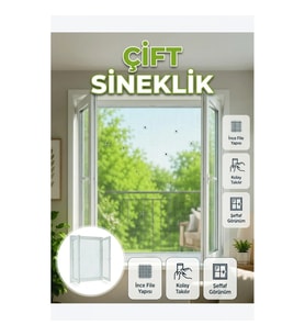 Çift Kanatlı Şeffaf Pencere ve Balkon Sinekliği