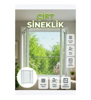 Çift Kanatlı Şeffaf Pencere ve Balkon Sinekliği