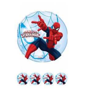 Örümcek Adam (Spiderman) Resimli Yenilebilir Şeker Kağıt Pasta Ve 4 Adet Kurabiye
