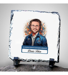 Kişiye Özel Hediye Karikatürlü En Başarılı Erkek Elektronik Mühendisi Dekoratif Taş