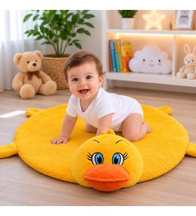 120 cm Peluş Bebek Oyun Halısı Yumuşak Emekleme ve Oyun Matı