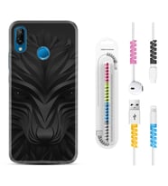 Huawei P20 Lite Mate 10 20 Lite Pro P40 Lite KılıfKablo Koruma Spiral Silikon Black Fox 1325