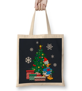 Donald Duck Around The Christmas Tree Bez Çanta Uzun Saplı