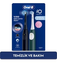 Oral-B iO 2 Şarjlı Diş Fırçası Seti 2'li – Gece Siyahı/Yeşil