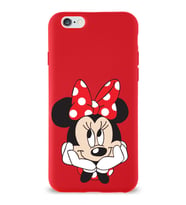 Apple iPhone 6 Uyumlu Lansman Kılıf Minnie Mouse Tasarımlı Altı Kapalı İçi Kadife Kaplı  Kapak (Şeffaf)