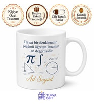 Matematik Öğretmeni Temalı Kupa Bardak Öğretmenler Günü Hediye Baskılı Kupa