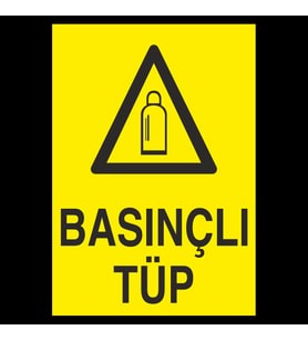 Basınçlı Tüp Uyarı Levhası 20x30cm (Karışık)