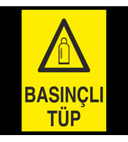 Basınçlı Tüp Uyarı Levhası 20x30cm (Karışık)