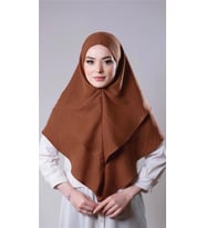Taba Pratik Hazır Geçmeli Tesettür Eşarp Pamuk Caz Kumaş Çift Katlı Düz Hijab 2303_33