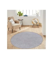 Eliana Home Baskılı, Yıkanabilir Kaymaz Taban Yuvarlak Halı LNA7094 120x120 cm (Gri)