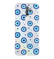 PrintiFy Oppo A5 2020 ile Uyumlu Nazar Boncuğu 1 Baskılı Kamera Korumalı Şeffaf Silikon Kılıf