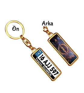 Kişiye Özel Plaka Metal Anahtarlık   Nissan Toprak Logo (Altın)