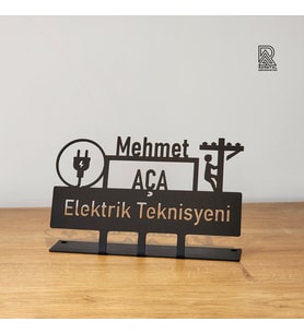 Elektrik Teknisyeni Metal İsimlik - Kişiye Özel Metal İsimlik - Elektrikçi İsimlik