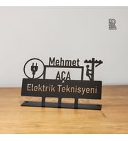 Elektrik Teknisyeni Metal İsimlik - Kişiye Özel Metal İsimlik - Elektrikçi İsimlik